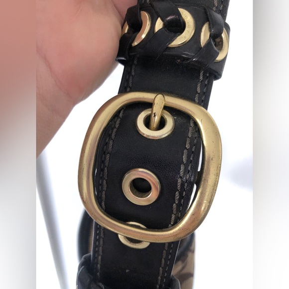 Signature Style Coach Purse with Black Leather and Gold Details, Y2K Vintage - Picture 8 of 15